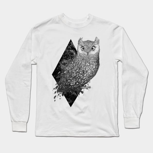 Cosmic Owl Long Sleeve T-Shirt by ECMazur